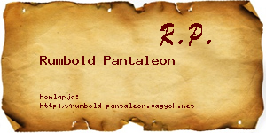 Rumbold Pantaleon névjegykártya